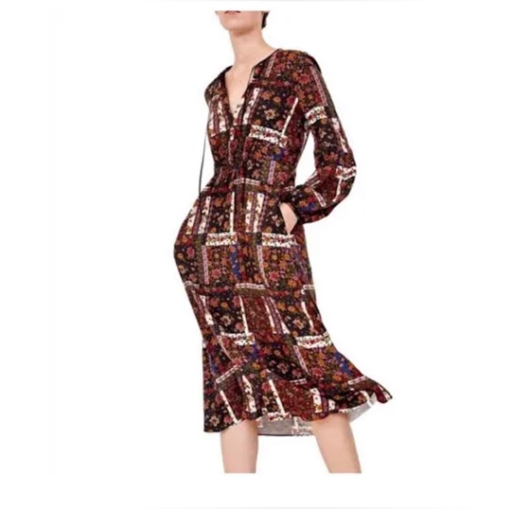 Zara paisley patchwork dress